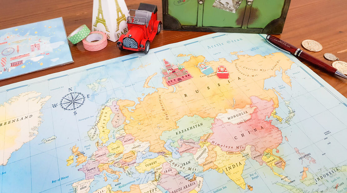 ザ マップ オブ コロンバス インテリア用世界地図 塗り絵ができる世界地図 2枚セット 全３色 Lagodesign