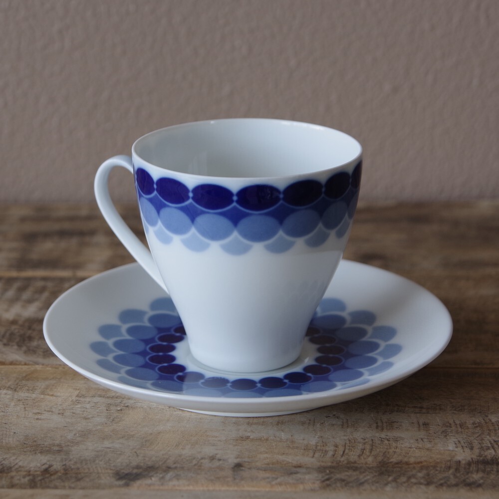 ドイツ ヴィンテージ 食器 陶器 メリタ ブルーグラデーション コーヒーカップ ソーサー 0331 Melitta レトロ モダン シンプル おしゃれ Flohmarkt フローマルクト