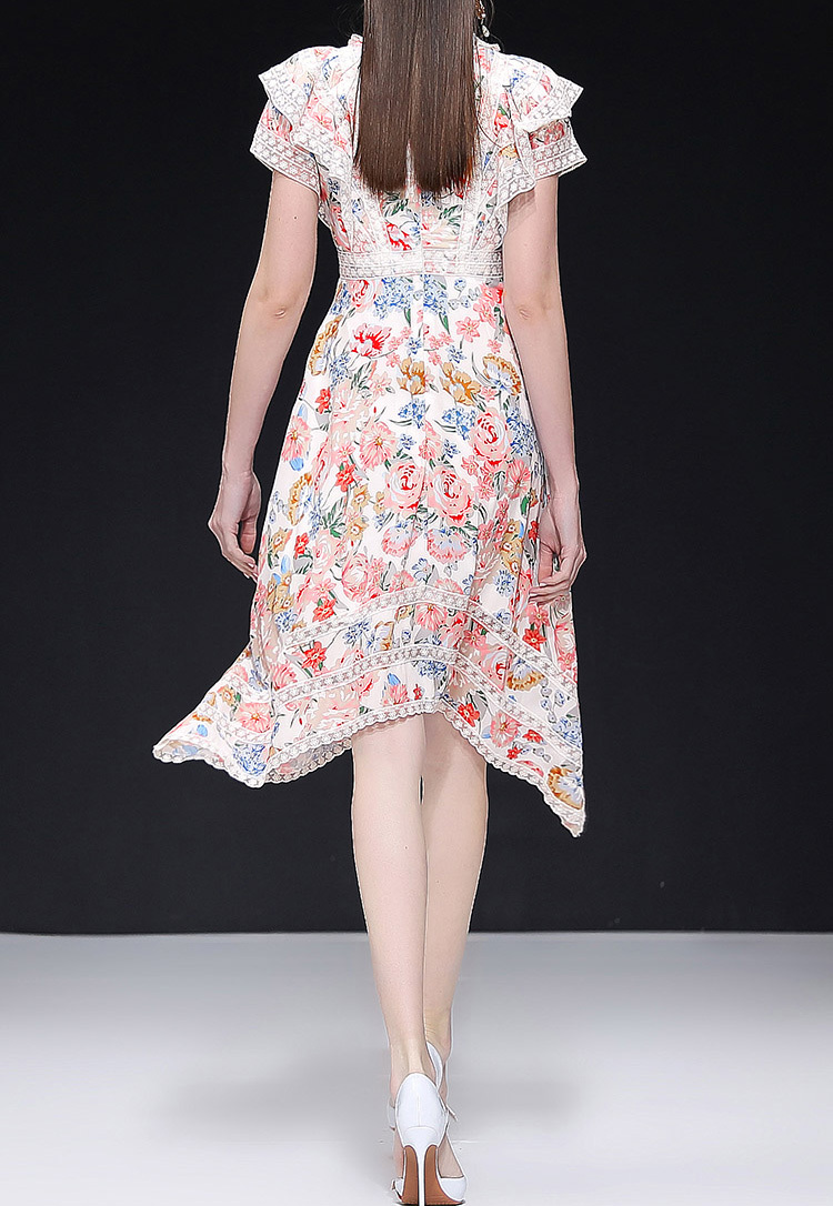 レディース 派手 柄 ドレスワンピース ワンピ 柄物 ゴージャス 花 柄 フラワーワンピース Antoinette