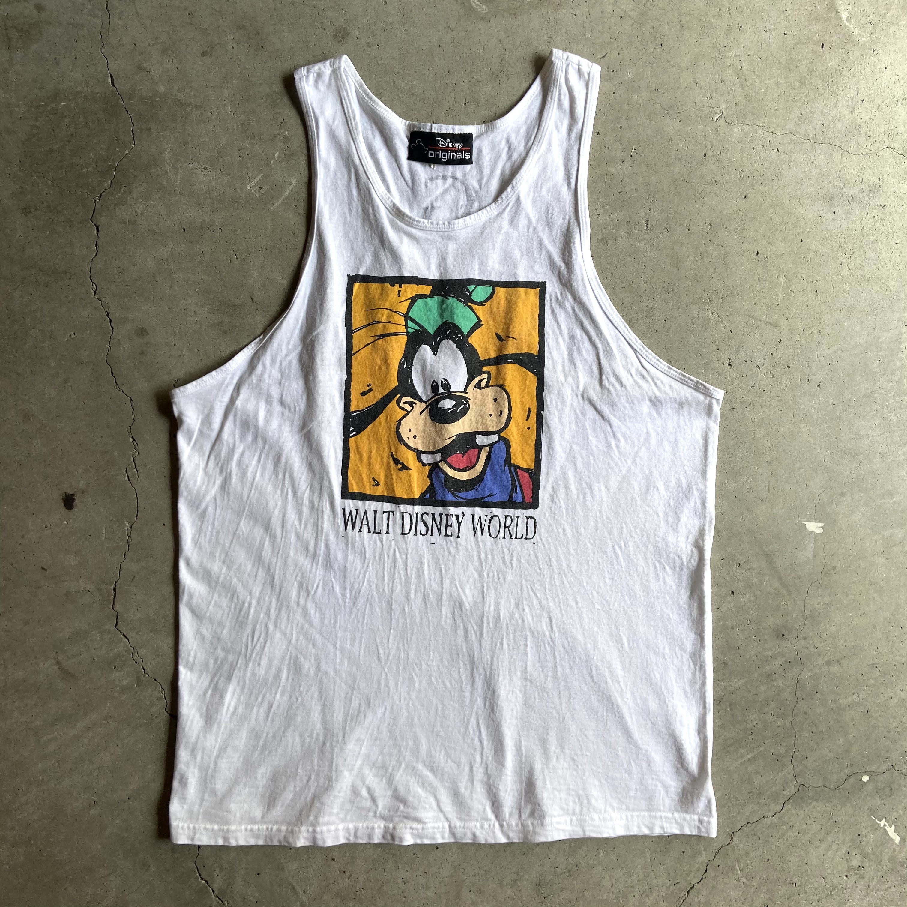 90年代 Usa製 ディズニー グーフィー キャラクタープリント タンクトップ メンズxl レディース 古着 Disney Originals 90s ビンテージ ヴィンテージ ホワイト 白 Tシャツ Sa Cave 古着屋 公式 古着通販サイト 夏物最大50 Off開催中