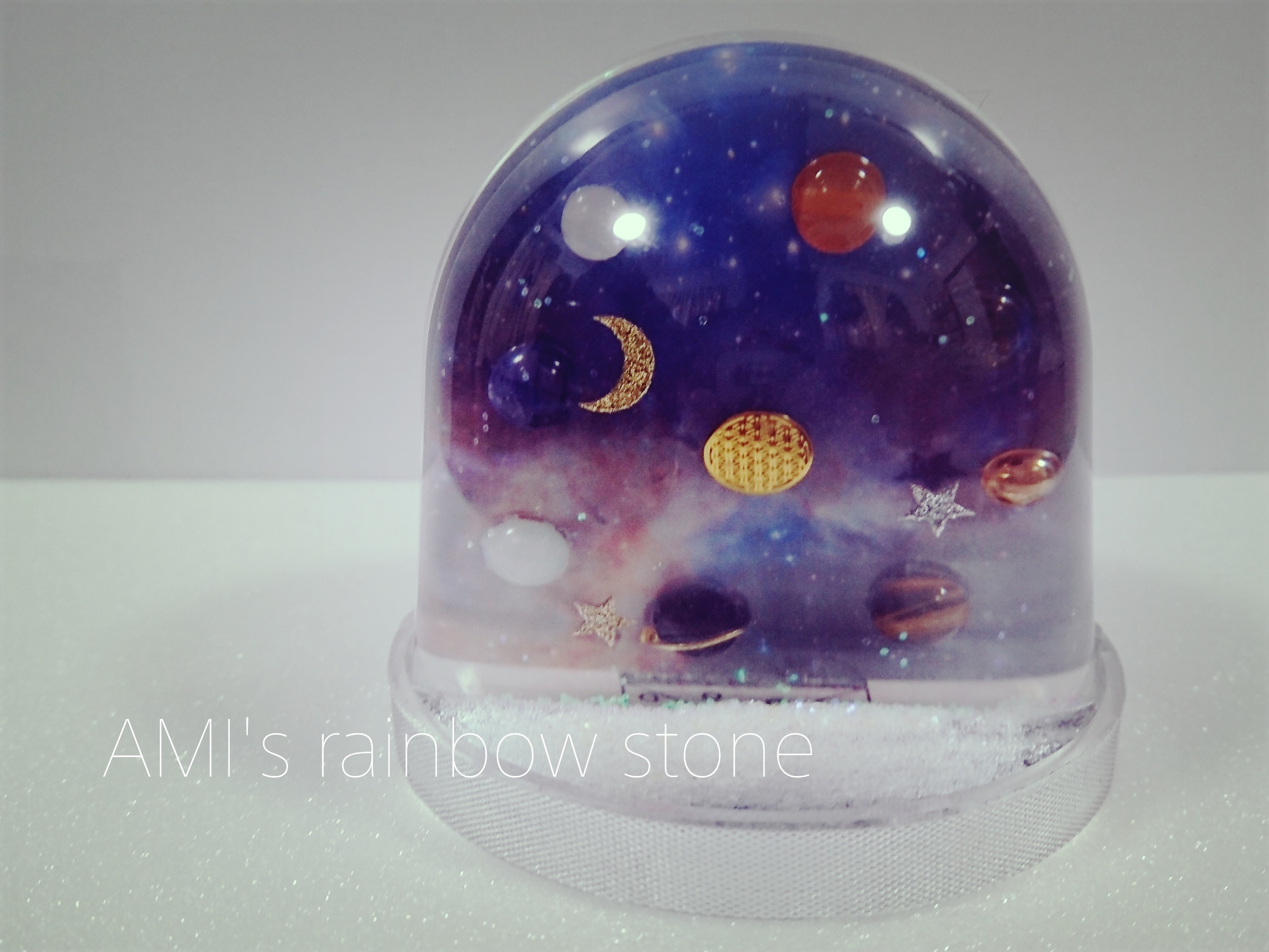 仕様変更 スノードーム 宇宙 Cosmos 天然石 Ami S Rainbow Stone