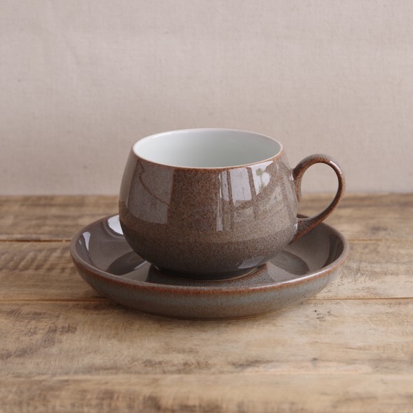 デンビー グレーストーン カップ ソーサー シンプルモダン イギリス ビンテージ 食器 陶器 4 Denby Greystone レトロ グレージュ 無地 Flohmarkt フローマルクト