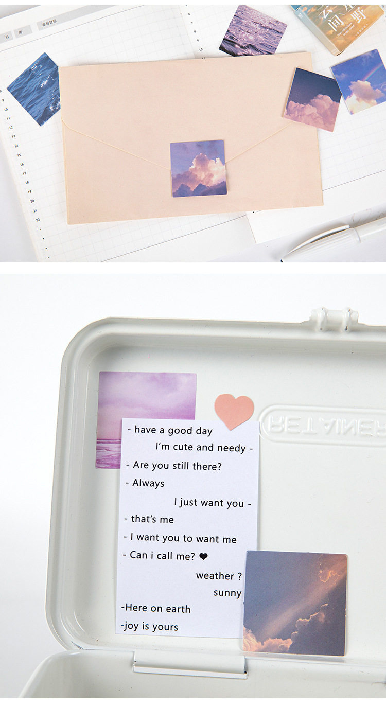 空と海のステッカー エモい 韓国デザインイラストステッカー シール スケジュール帳 手帳 日記 無印 韓国雑貨 韓国 韓国デザイン Nuance You 韓国インテリア 韓国ファッション 北欧インテリア 海外インポート品 通販shop