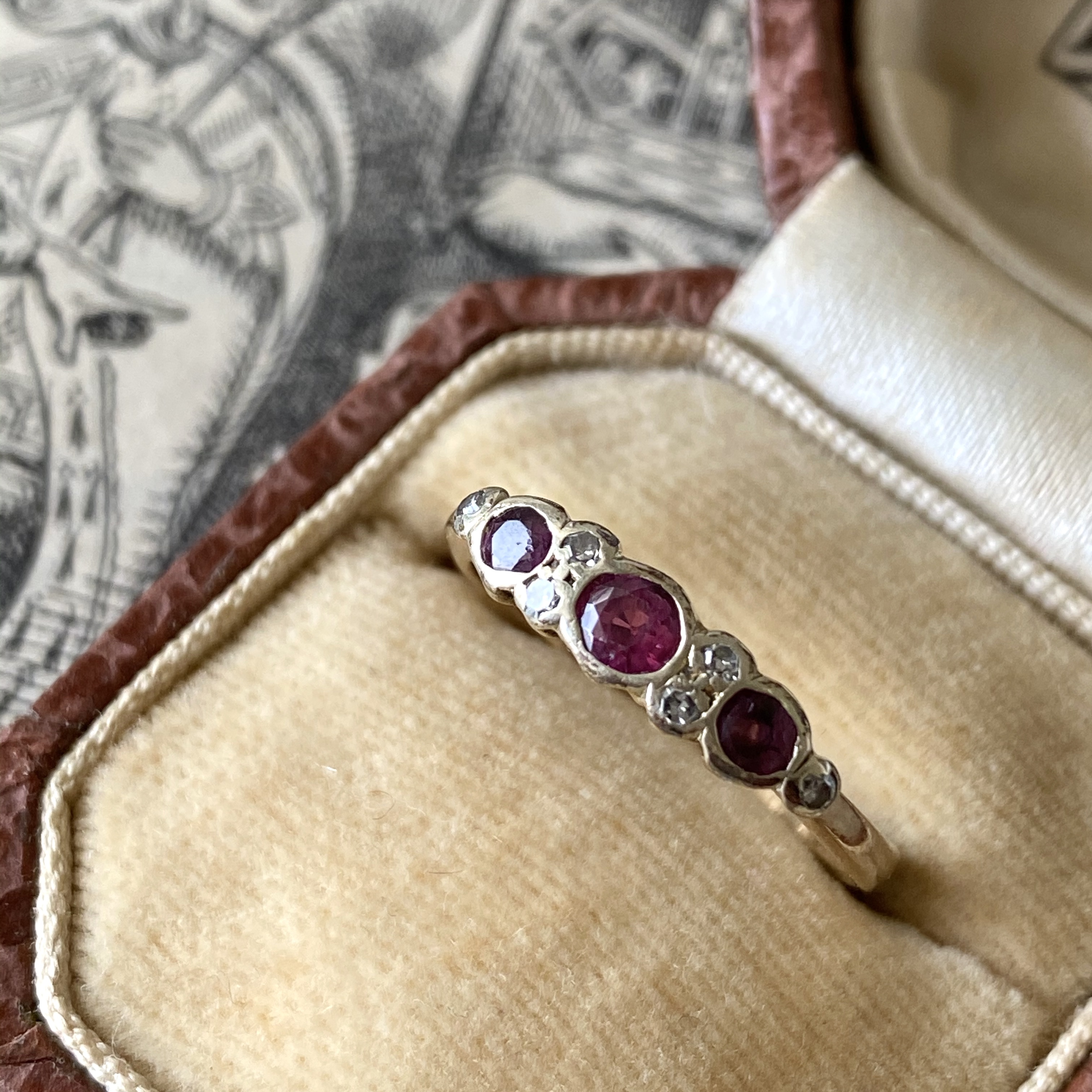 アンティーク 1914年 ルビーのダイヤモンド 9金リング Mico宝飾店 By Sweet Compass