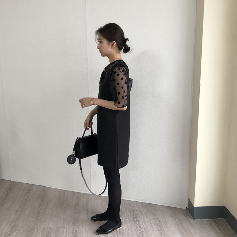 予約 S Mサイズ セットアップ ドット メッシュ トップス ノースリーブ 膝丈 タンク ワンピース レディース Anoel