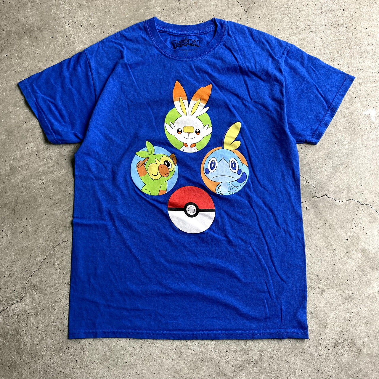 ポケモン キャラクタープリントtシャツ メンズm 古着 アニメ ゲーム ポケットモンスター ヒバニー サルノリ メッソン ブルー 青色 Tシャツ Sa Al2109 Cave 古着屋 公式 古着通販サイト