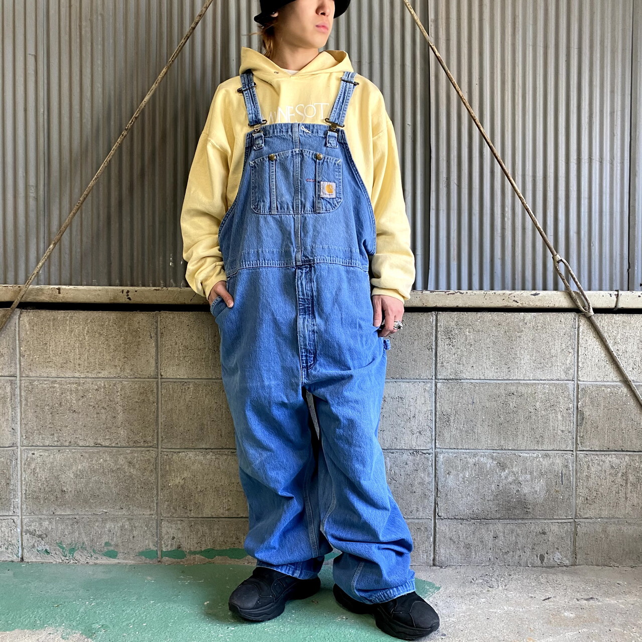 ビッグサイズ Carhartt カーハート デニム オーバーオール メンズw49 古着 薄色 大きいサイズ オーバーオール All15 Cave 古着屋 公式 古着通販サイト