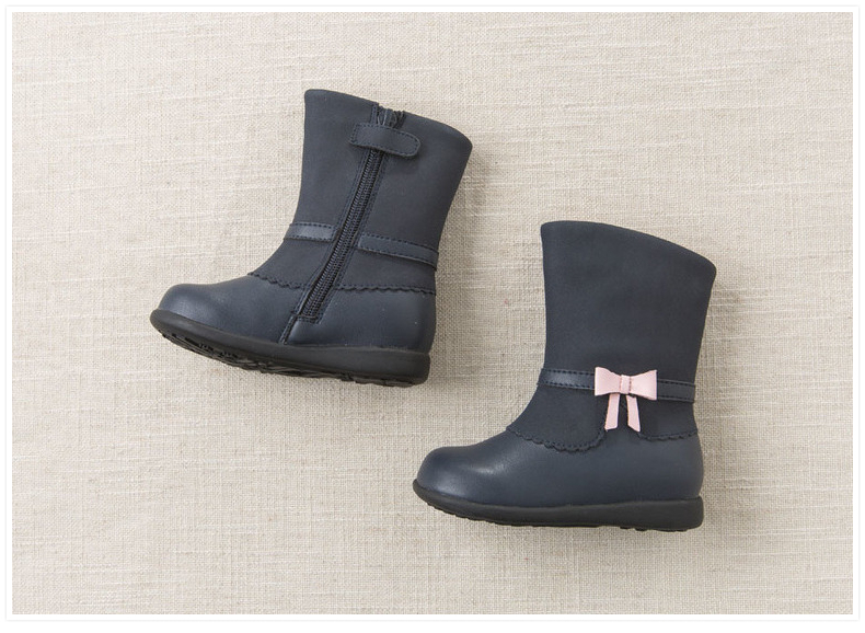 Baby Fashion 赤ちゃん ブーツ レインブーツにも かわいい リボン ネイビー Antoinette