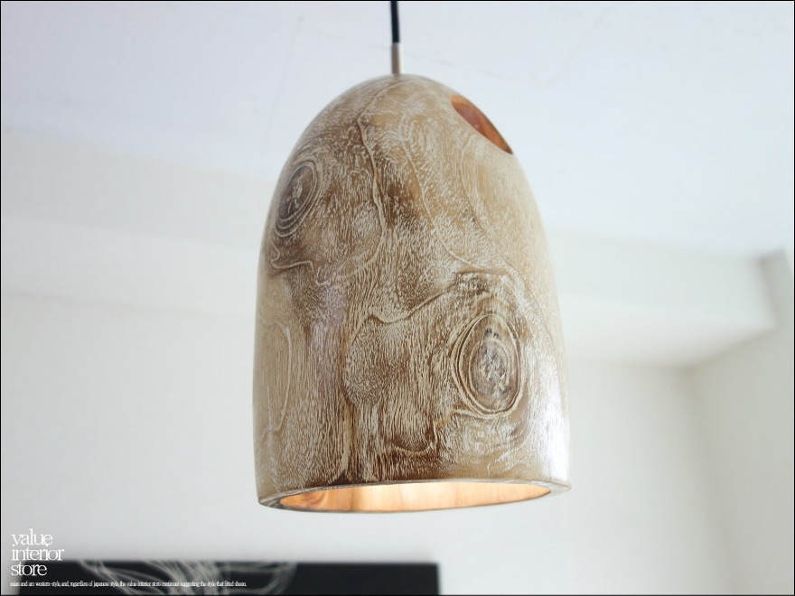 チーク無垢材 ペンダントライトl 天井照明 照明器具 ランプシェード 明かり 吊り下げ灯 手作り 削り出し 世界三大銘木 送料無料 一点物 Valuestore