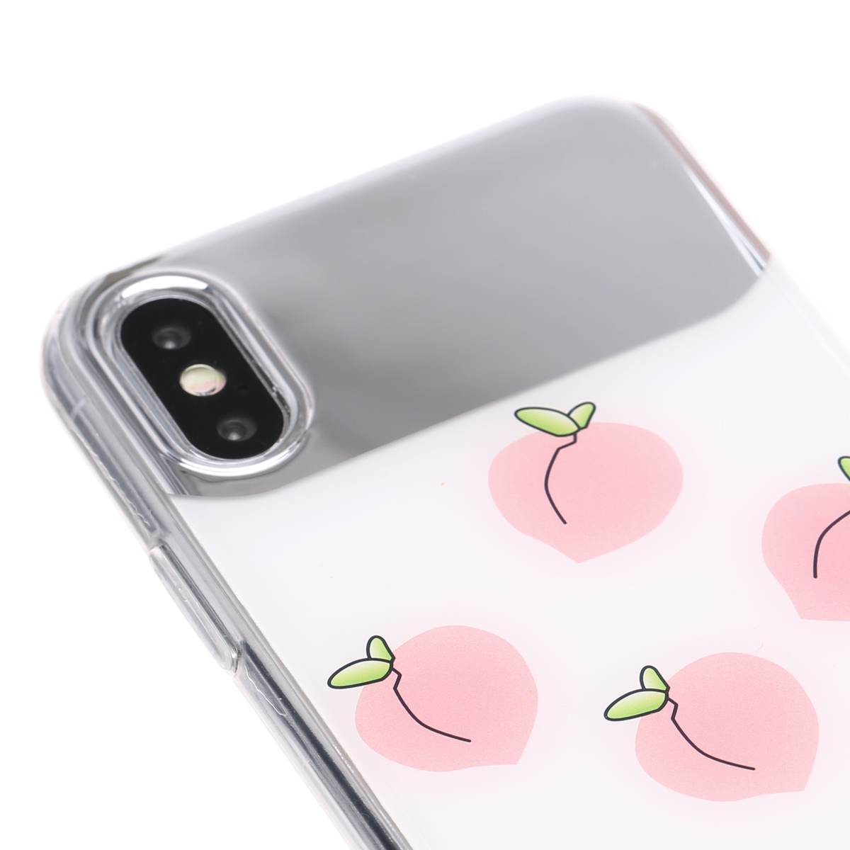 Iphone ケース 韓国 ピーチ 桃 もも ミラー 鏡 シンプル 個性的 面白い おもしろ クリア ケース 可愛い お洒落 Iphone7 8 Iphonex Xs Iphonexr スマホケース 携帯ケース セレクトショップオンリーユー