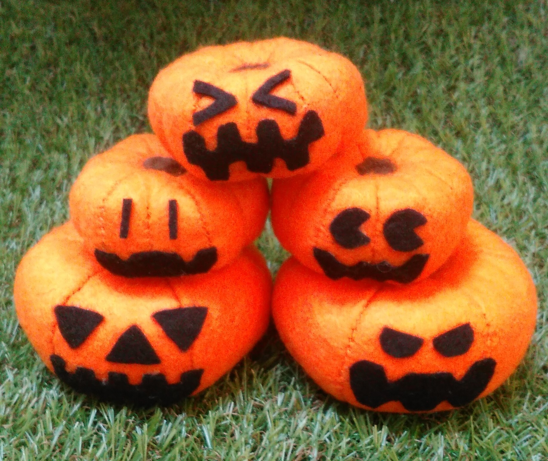 型紙 カボチャ ハロウィン ジャック オ ランタン顔10パターン付 ぱぱぃやヌイグルミ型紙ショップ