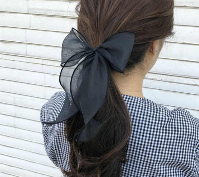 レディース シフォン リボン バレッタ 髪飾り アクセサリー 女性 かわいい リボン デートお出かけ 髪飾り 卒業式 入学式 ヘア アクセサリー バレッタ 髪かざり 韓国 送料無料 韓国レディース キッズファッション Londonbridge ロンドンブリッジ