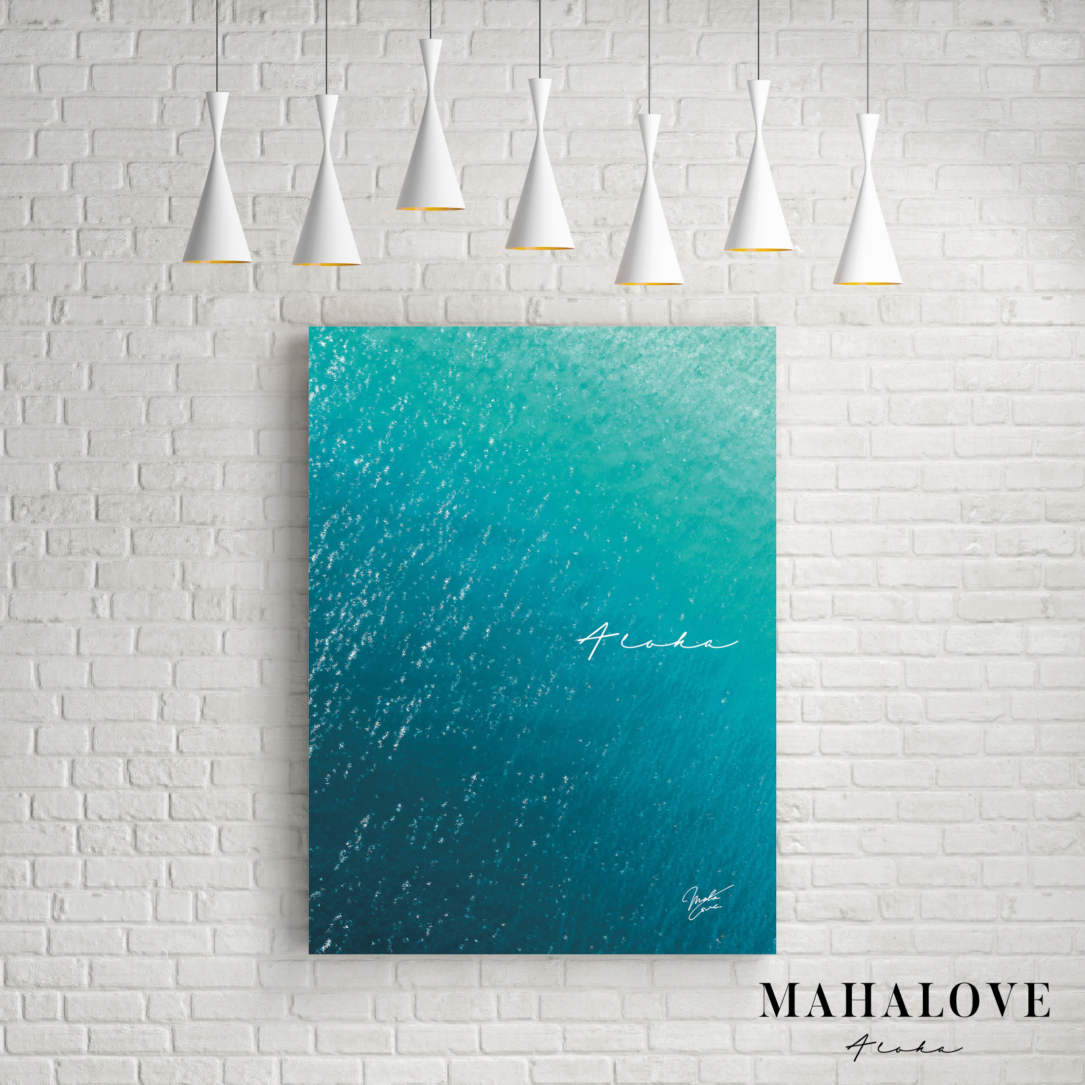 Sea ハワイ ワイキキビーチ アロハ 海 アートポスター P10 Pサイズ Mahalove Make Sense Art Gallery