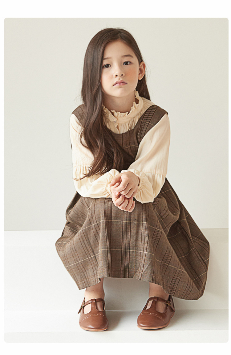 韓国子供服 ナチュラルおしゃれ女の子 ワンピース シャツ 長袖フリル アンティーク風 卒業式 入学式 卒園式 入園式 フォーマル ドレス 子供 服 結婚式 入学式 発表会 キッズ 長袖 110 160cm 韓国レディース キッズファッション Londonbridge ロンドンブリッジ
