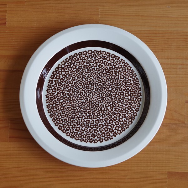 アラビア ファエンツァ ディナープレート お皿 25cm Arabia Faenza ヴィンテージ 食器 0721 3 雑貨 レトロ ブラウン 花 柄 北欧 アンティーク Flohmarkt フローマルクト