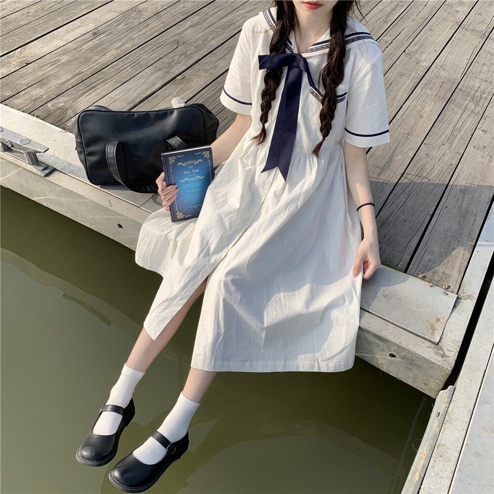 春夏 セーラー襟 ロングワンピース シャツワンピース ひざ下丈ワンピース コスプレ 双子コーデ r623 Rumina Select Shop 春夏 セーラー襟 ロングワンピース シャツワンピース ひざ下丈ワンピース コスプレ 双子コーデ r623 Rumina Select Shop