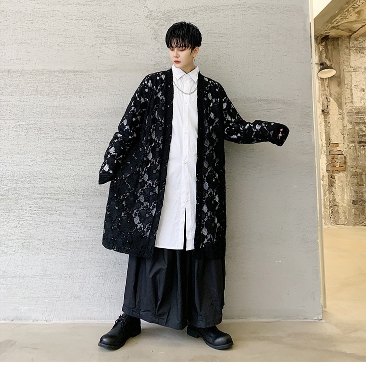 ニットレースロングカーディガン Al2126 韓国メンズファッション通販サイト Aleum