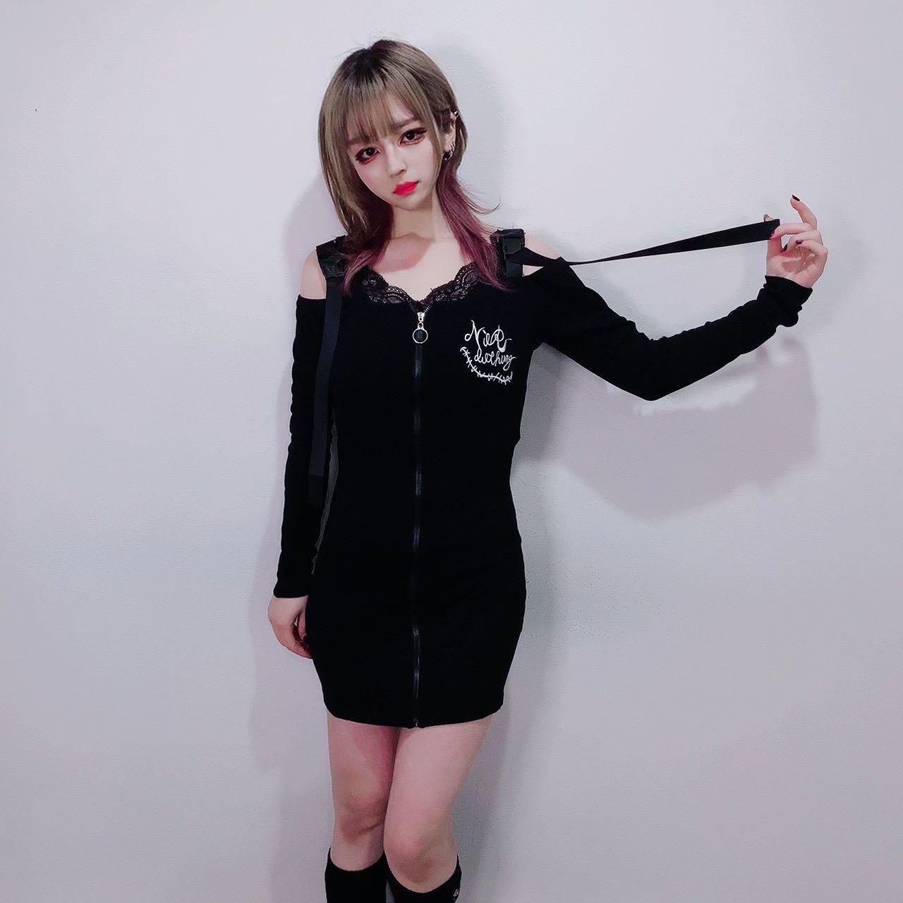 Off Shoulderミニワンピース Full Zip Nier