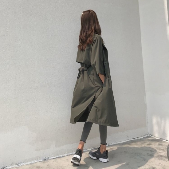 可愛い かわいい トレンチコート レディース オーバーサイズ ゆったり カジュアル 秋 スプリング コート ロング ジャケット 通勤 着痩せ アウター 代 30代 40代 レディースファッション Kir 30
