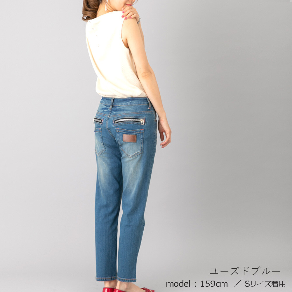 ボーイフレンド デニム パンツ レディース ストレッチ 激伸び デニム ジッパー S M L Ll 3l 春 夏 秋 冬 カジュアル Canacreer カナクレール