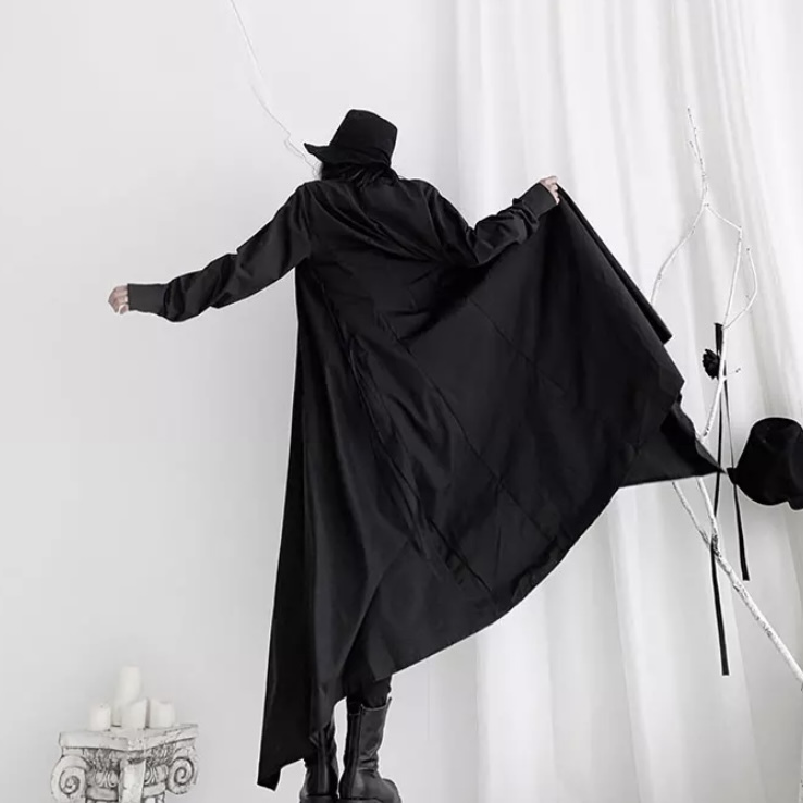 Dark Illuminate フレア シャツワンピース 黒 かっこいい Dark Illuminate