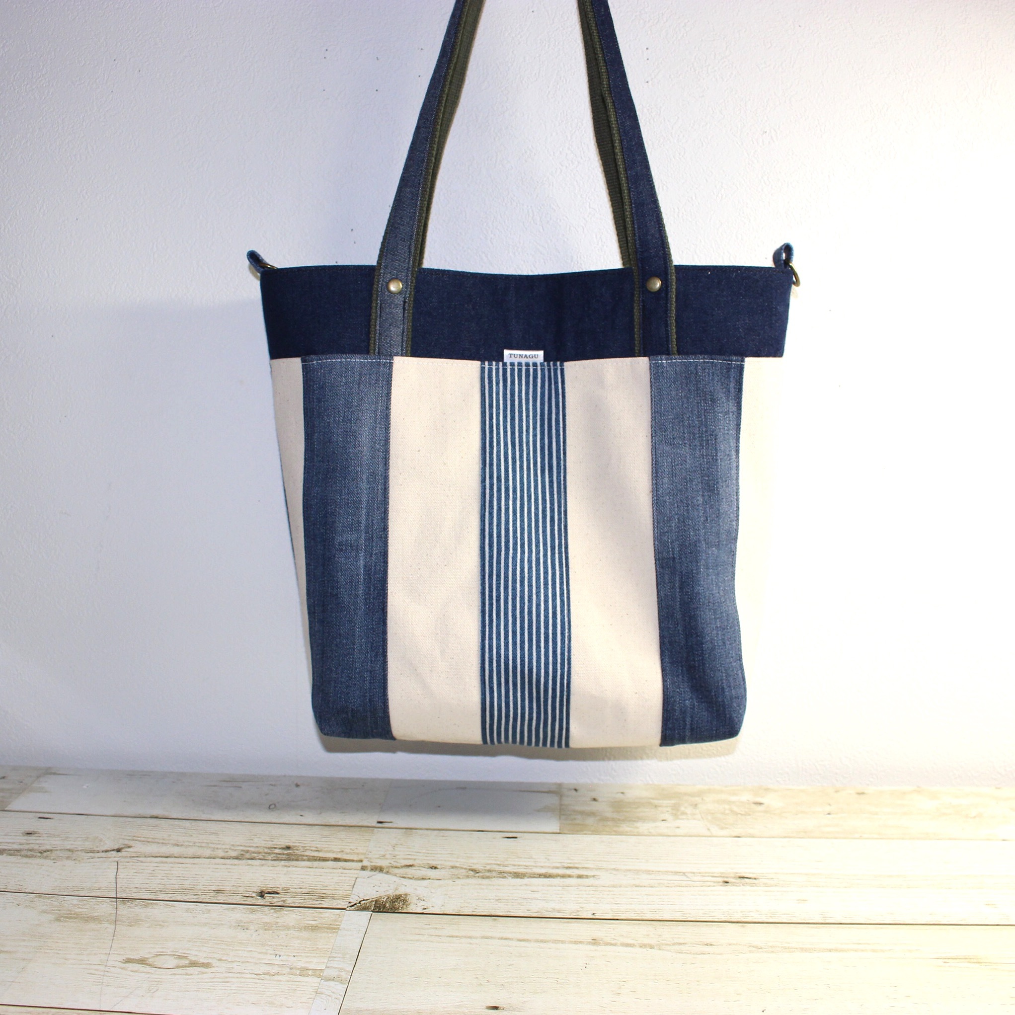Tunagu 古着リメイク パッチワークトートバック Tunagu