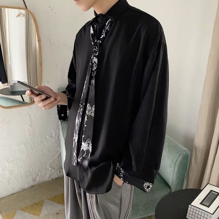柄ネクタイビッグシルエットシャツ O709 Korea G 韓国グラム