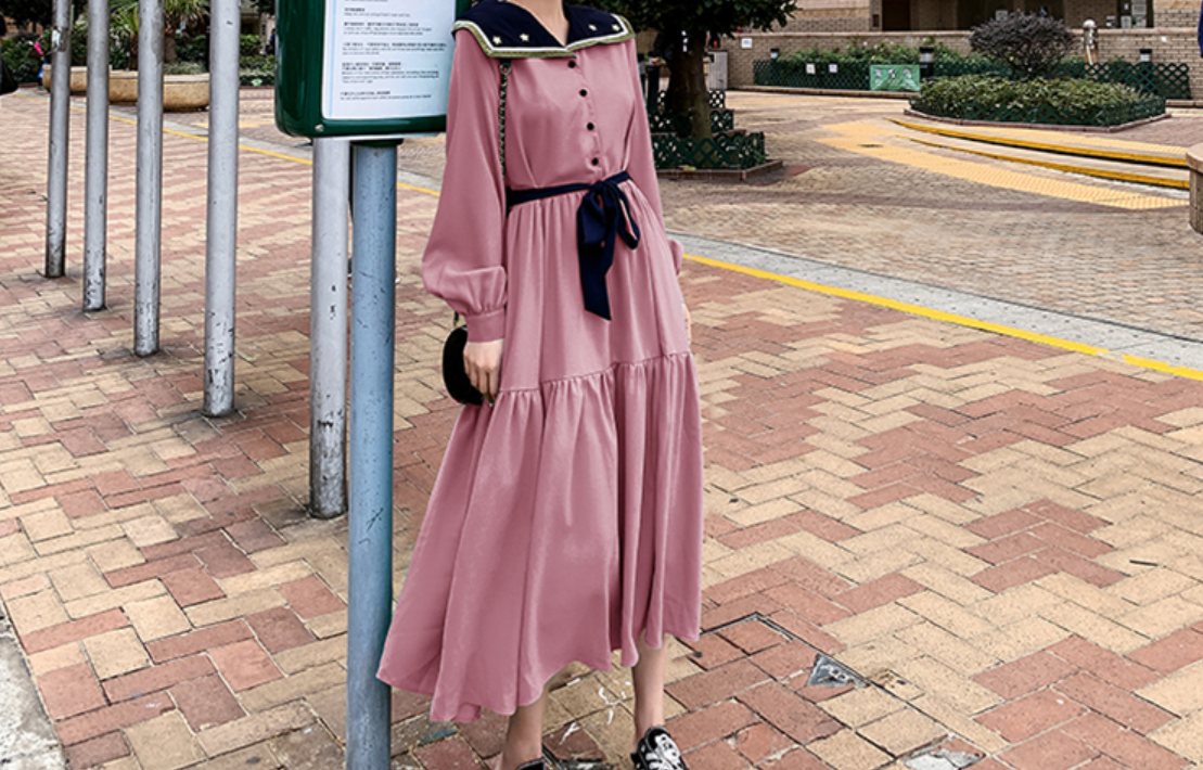 安い セーラー襟ワンピース 半袖 くすみ桜 メール便全国送料無料 Www Globaldentalcentre Org