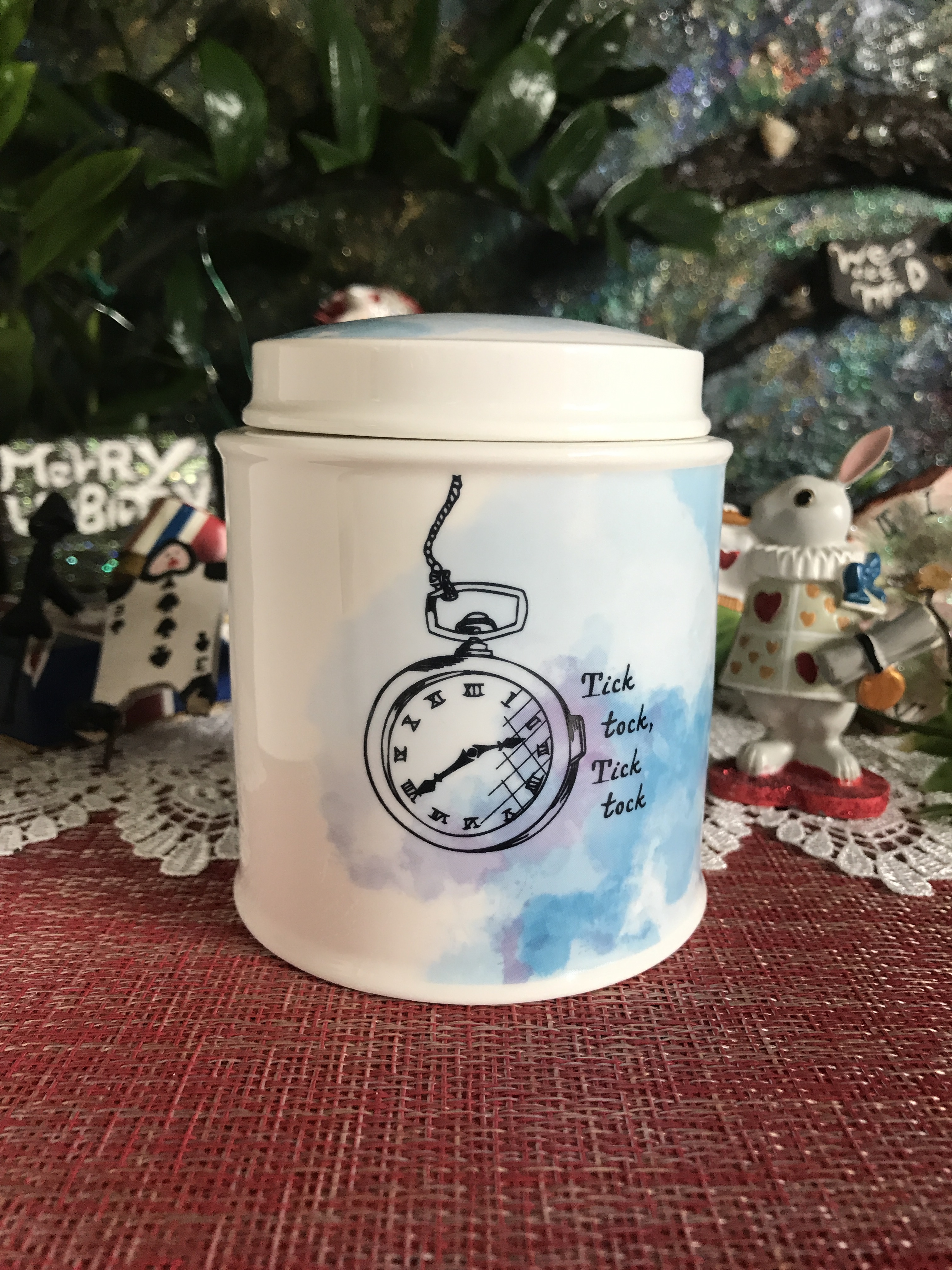 ウィッタード Whittard 不思議の国のアリス ウサギ 陶器紅茶入れ 保存容器 Merry Unbirthday