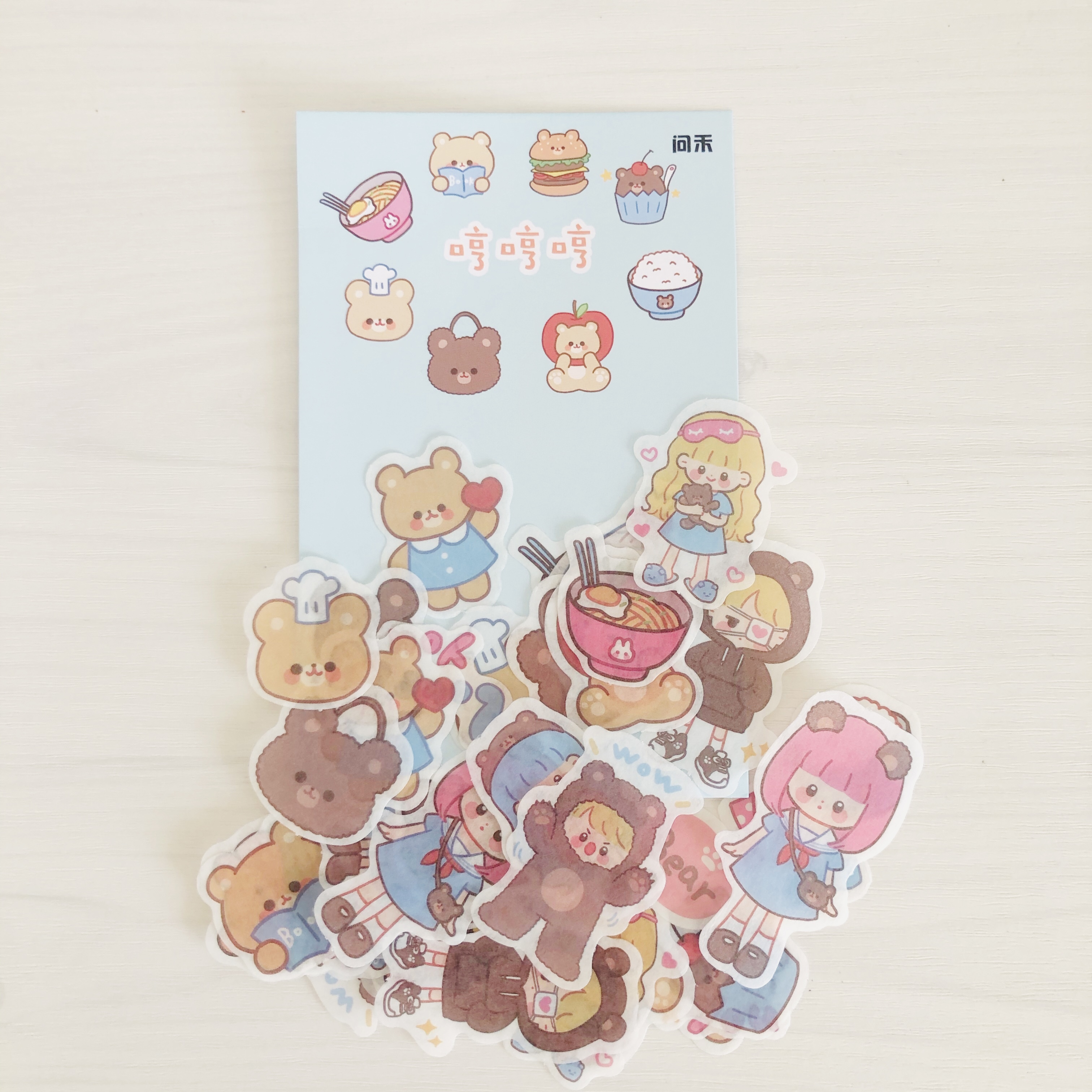 シール フレークシール 海外 デコ ステッカー くま 女の子 ファンシー コラージュ可愛い 文房具 Stationery Planet