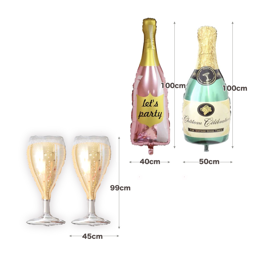 送料無料 シャンパンバルーンセット ワイン 乾杯 お祝い ボジョレー Hanamei
