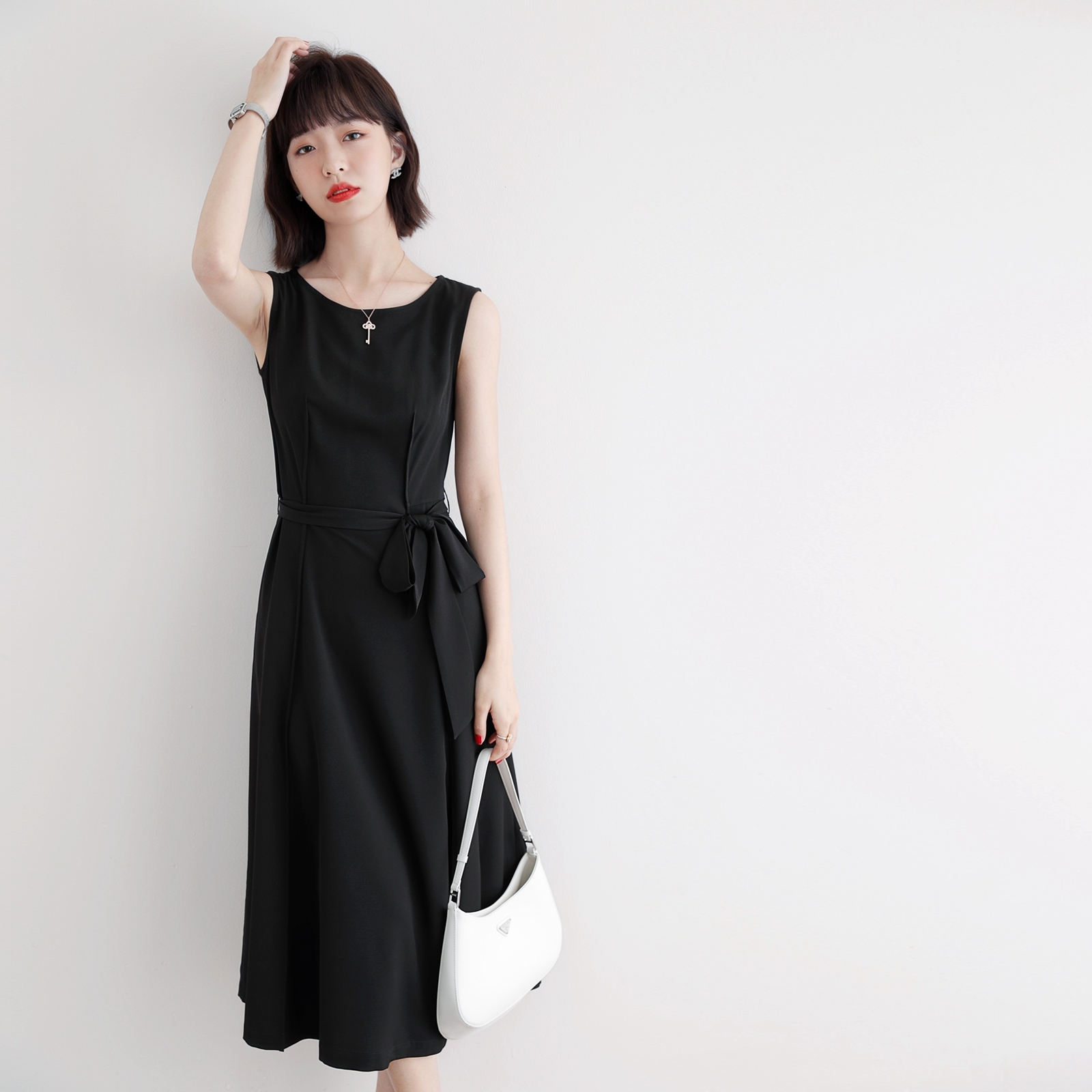 超人気商品 ファッション 切り替え ラウンドネック 無地 カジュアルワンピース Uiokay