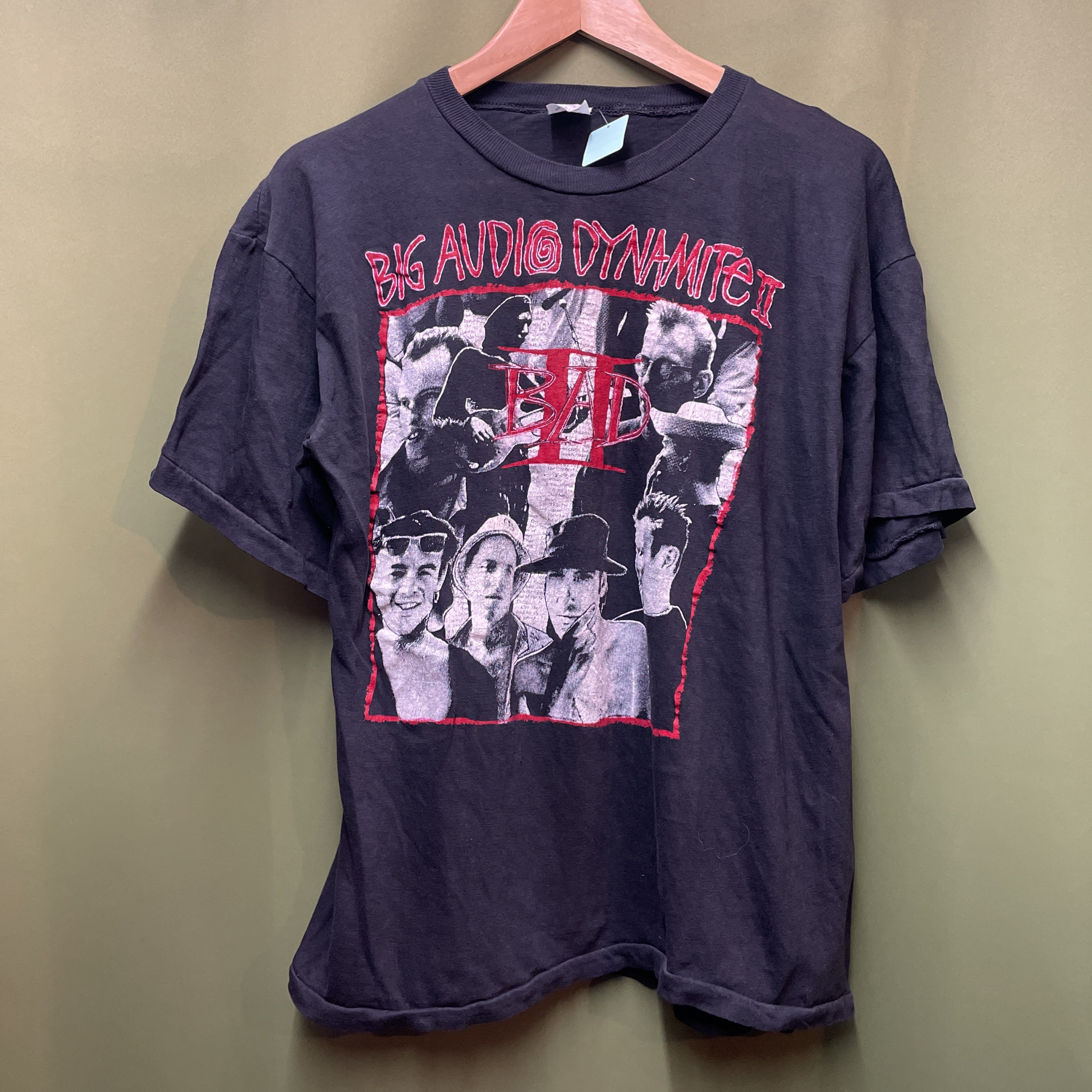 Big Audio Dynamite 2 Bad2 Tシャツ Xl Stussy 縮み有り 黒 バンドtシャツ ビッグオーディオダイナマイト2 ヴィンテージ ビンテージ 古着屋youth Vintage