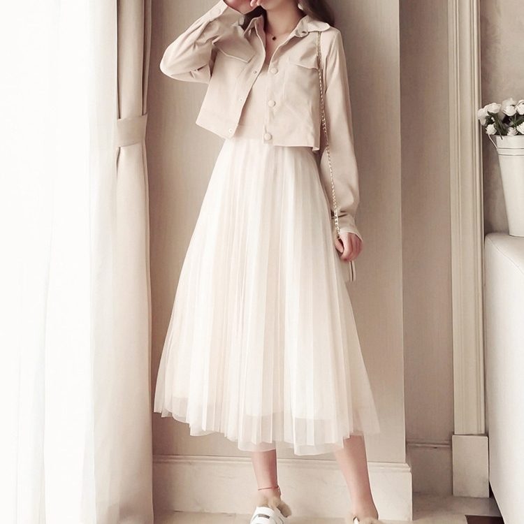 即納ありベージュm1点 ジャケット ワンピースセットアップ St009 Mimipecher ミミペシェ