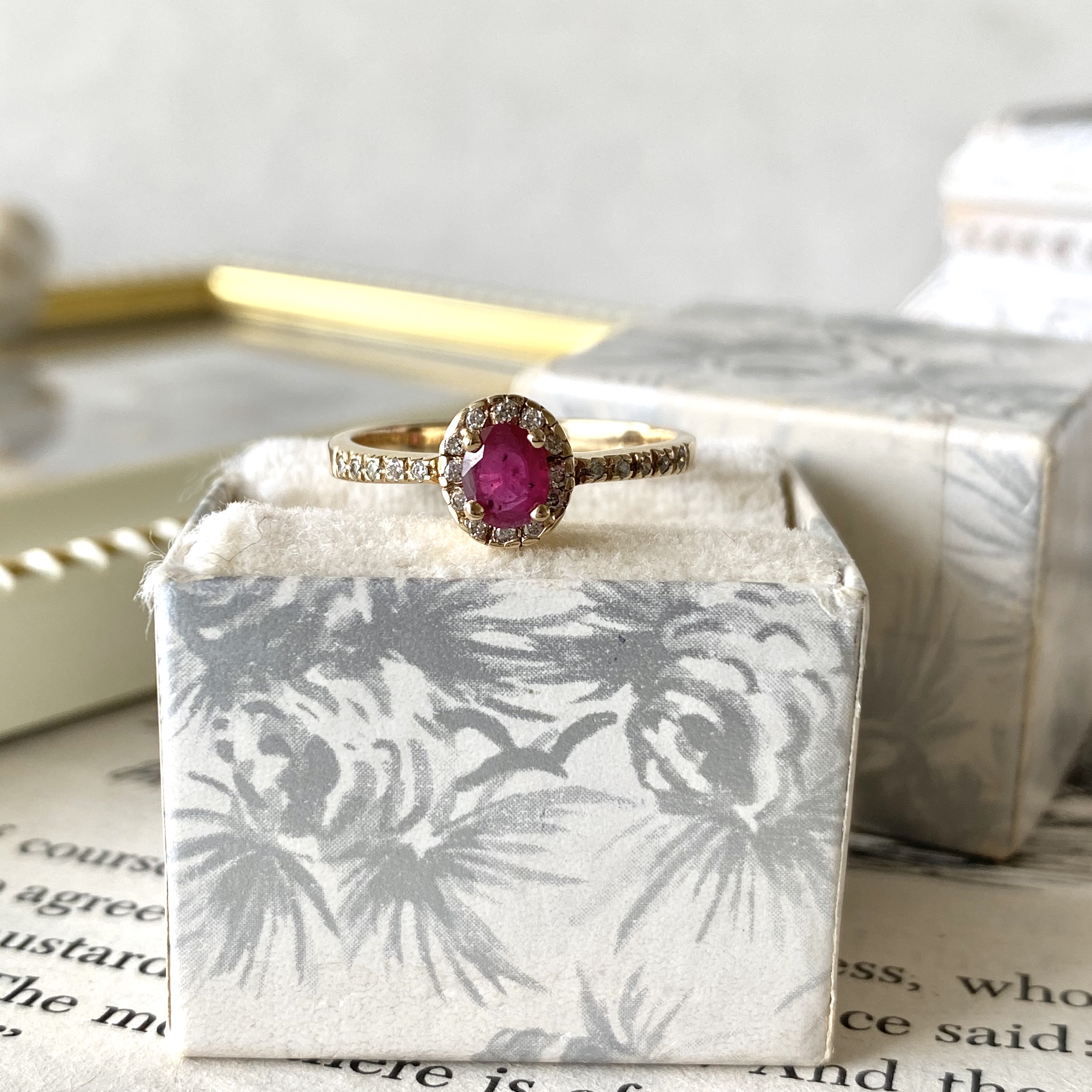 ヴィンテージ ルビー ダイヤモンド 14金リング 刻印あり Mico宝飾店 By Sweet Compass