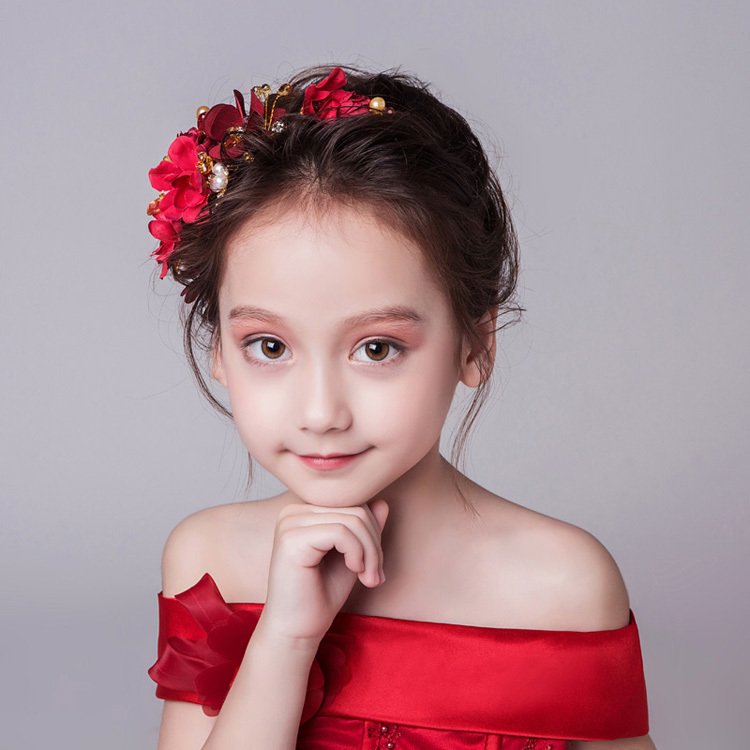 子どもフラワーティアラ カチューシャ ヘアバンド 子供用 フォーマル 髪飾り ヘアアクセサリー キッズ 結婚式 ウェディング 発表会 入園式 卒園式 Elegant