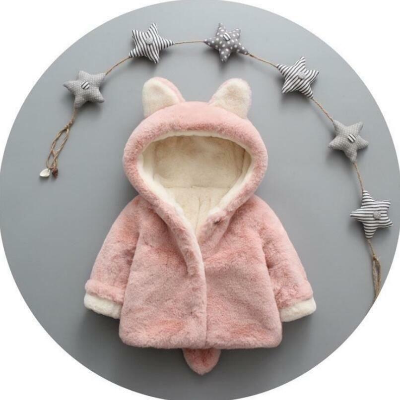 送料無料 3色 ピンク 男の子 女の子 ムートン コート 裏ボア フード付き 耳付き キッズ 子供 ベビー 秋 冬 3カ月 6カ月 1歳 2歳 3歳 4歳 赤ちゃん La Preference