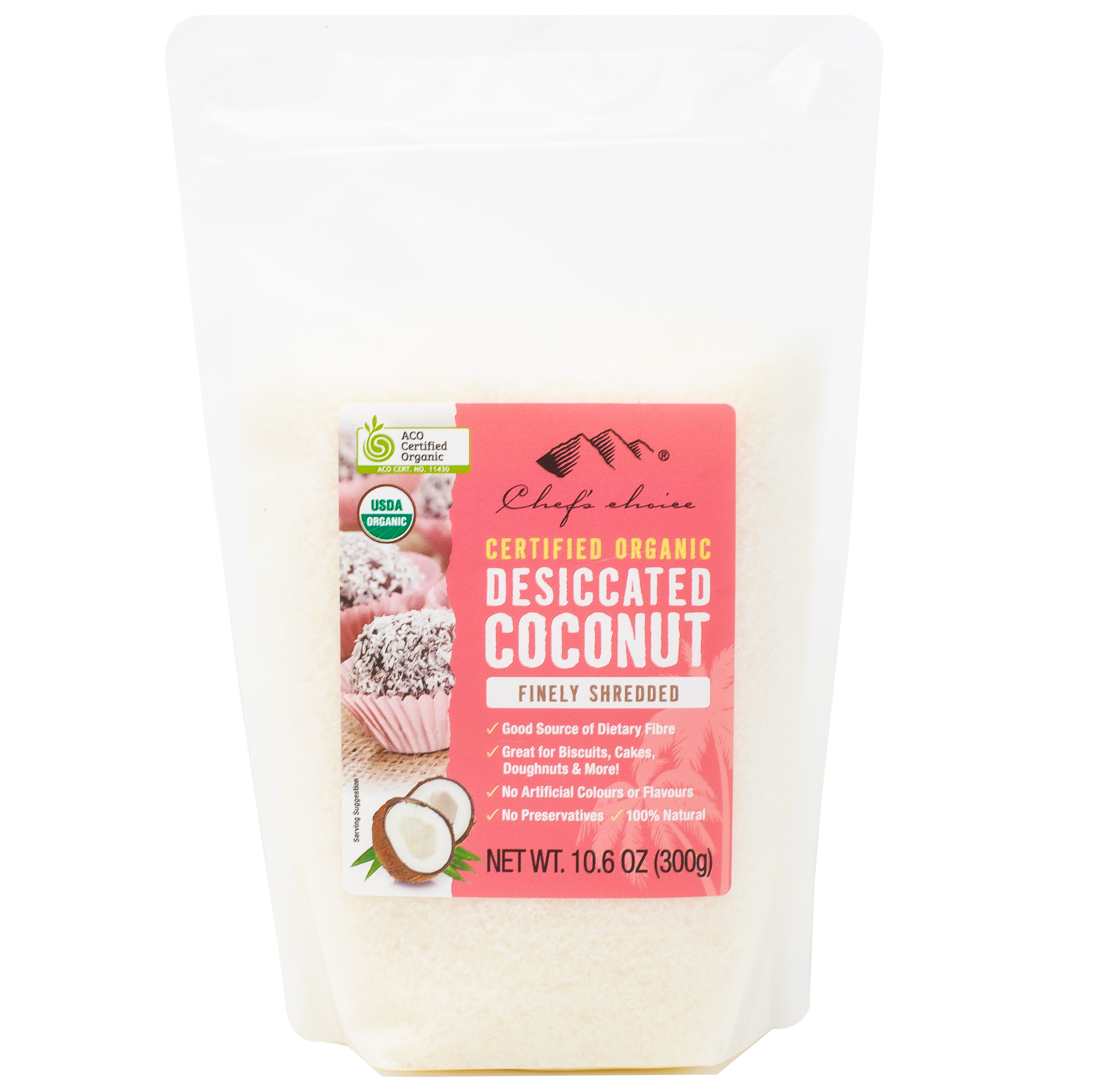 シェフズチョイス オーガニックココナッツ ファイン300g Organic Desiccated Coconut Fine Chef S Choice Japan シェフズチョイスジャパン
