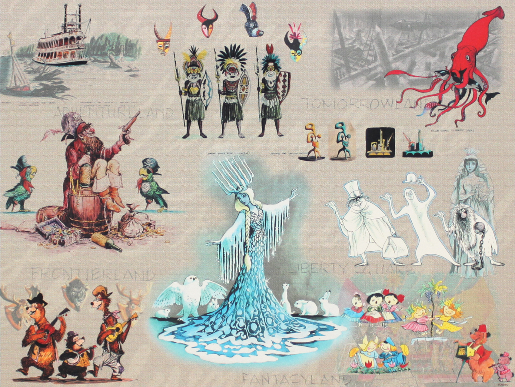 マーク デイヴィス ディズニーランド ライド コンセプトアート 展示用フック付限定99部ジークレ ディズニー絵画 ポスター