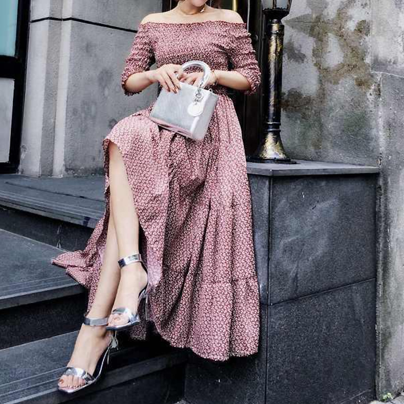 小花柄2wayオフショルダ ワンピース 593 Lurila