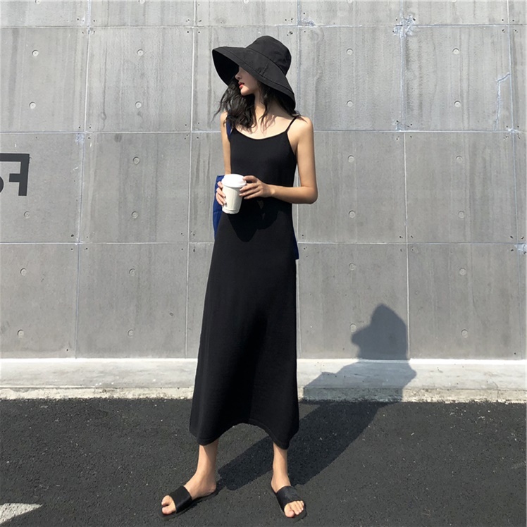 ボトミングワンピース ブラック ２種類 ミドル丈 ロング丈 Viveme