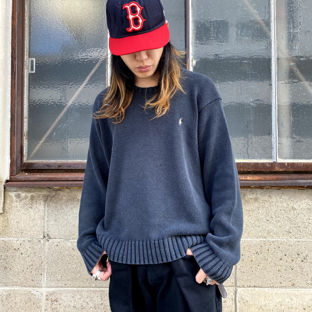 ポロバイラルフローレン 無地 リネン コットンニットセーター メンズxl 古着 Polo By Ralph Lauren クルーネック フェードブラック 黒 ニットセーター Cave 古着屋 公式 古着通販サイト 100時間限定all15 Off開催中