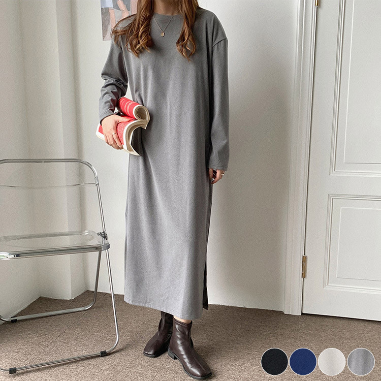 ゆったりシンプル ロング丈 長袖 Tシャツワンピース レディースファッション通販joyfeel ジョイフィール