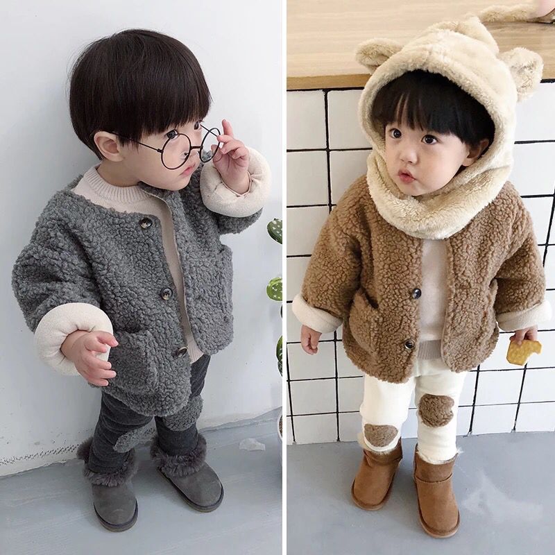 子供服 キッズ ベビー服 かわいい ボアアウター 秋冬 防寒 Dyh海外子供用品