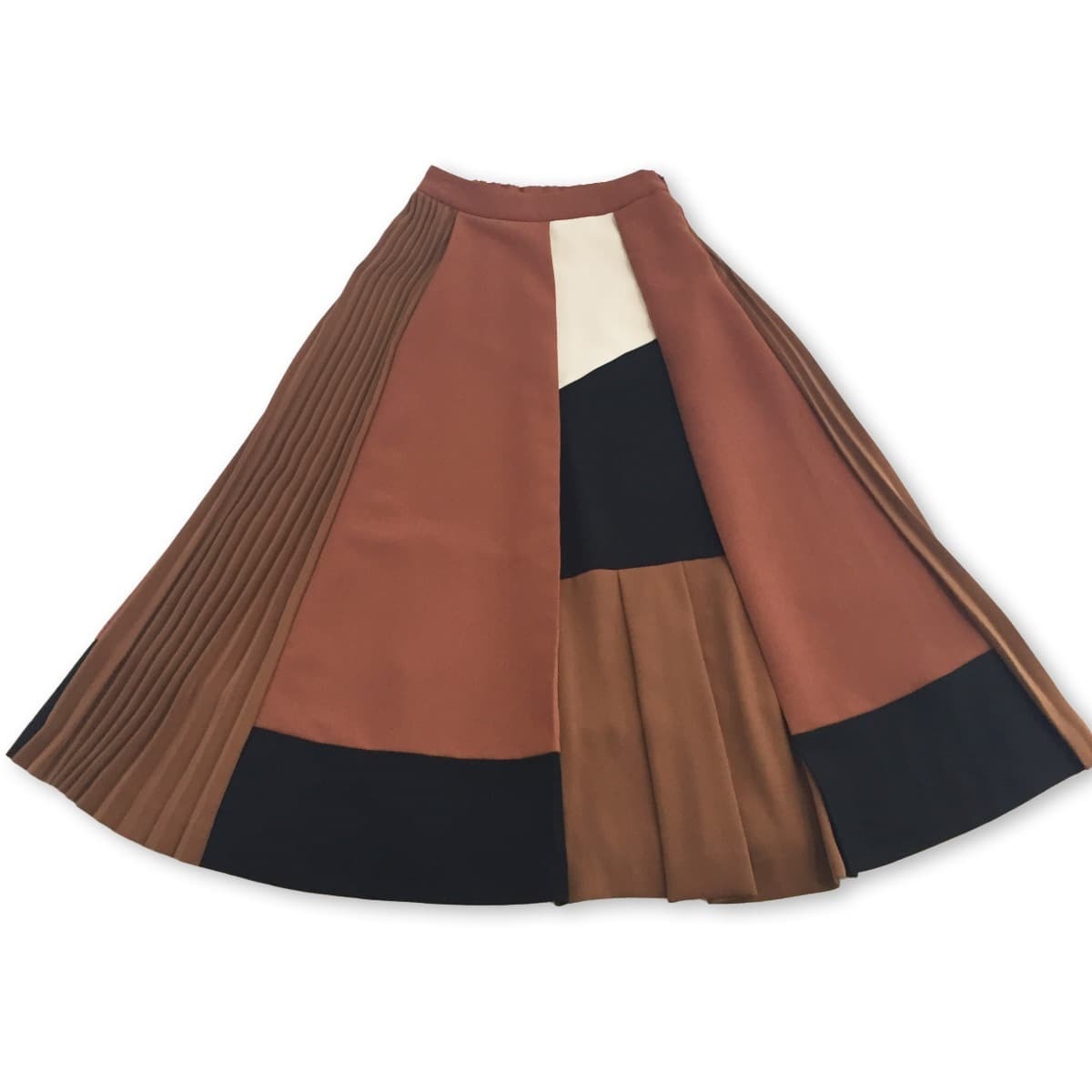 Ameri Vintage アメリヴィンテージ Color Scheme Skirt 切り替えパターンプリーツロングスカート フクル ファッションブランドユーズドセレクトショップ
