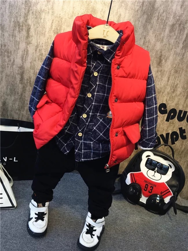 送料無料 男の子 チェックシャツ ダウンベスト デニム ジーパン ジーンズ セット 子供 キッズ ベビー 秋 冬 2歳 3歳 4歳 5歳 6歳 7歳 La Preference