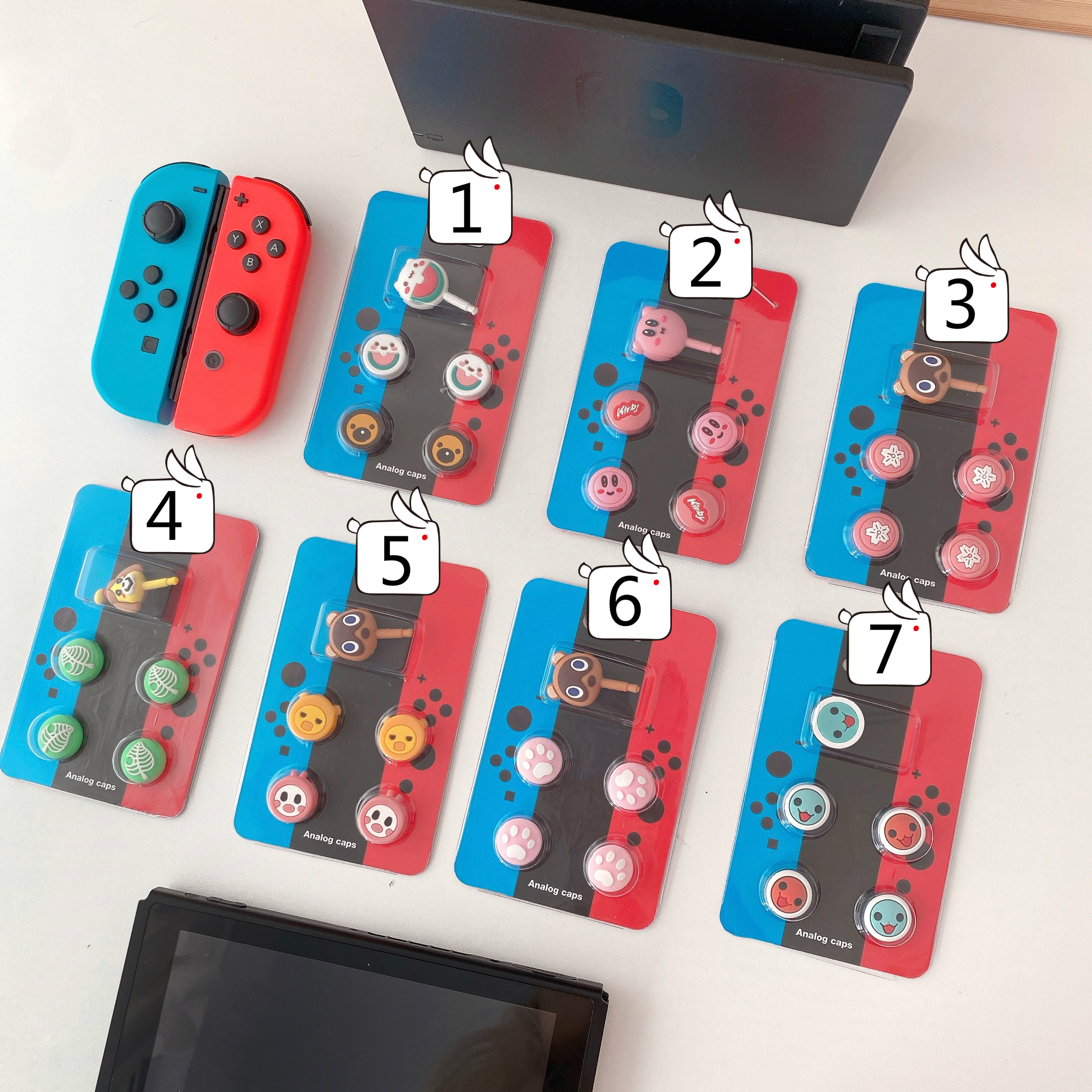 2セット Nintendo Switch Switch Lite対応 ボタン カバー 防塵栓 かわいい ジョイコン グリップ キャップ ジョイスティック カバー 任天堂スイッチ ニンテンドウ スイッチライト Joy Con ボタン保護 かわいいairpodsケース Switchカバー Iphoneケース