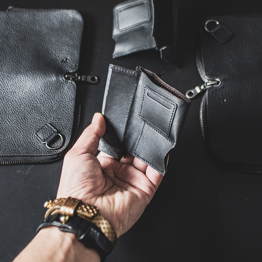 イタリア製レザー L型ウォレット 機能的 財布 Italy leather L ZIP wallet | crambox creating