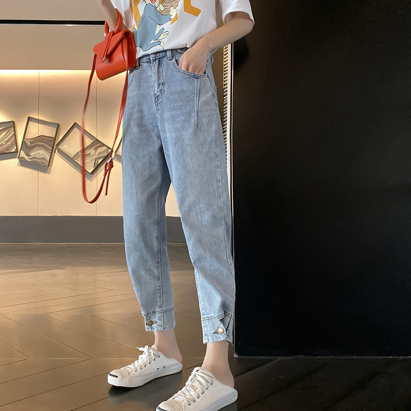 小粒ジーンズ女性の夏の薄いセクション新しい明るい色のストレートレッグパンツは 薄くて野生のパンツトレンディなカジュアルパンツです 小粒xiaoguli Mixlily Shop 4