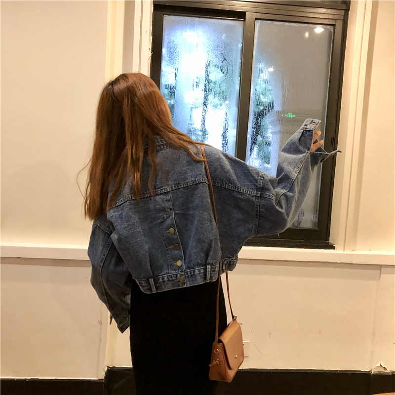 Gジャン レディース アウター デニム ジャケット ショート コート 上着 レディース 春 秋 10代 代 30代 40代 韓国 オーバーサイズ 長袖 ショート丈 デニム ジャケット コーデ きれいめ おしゃれ ブルー 水色 ブラック デニム レトロ カジュアル 学生 通学